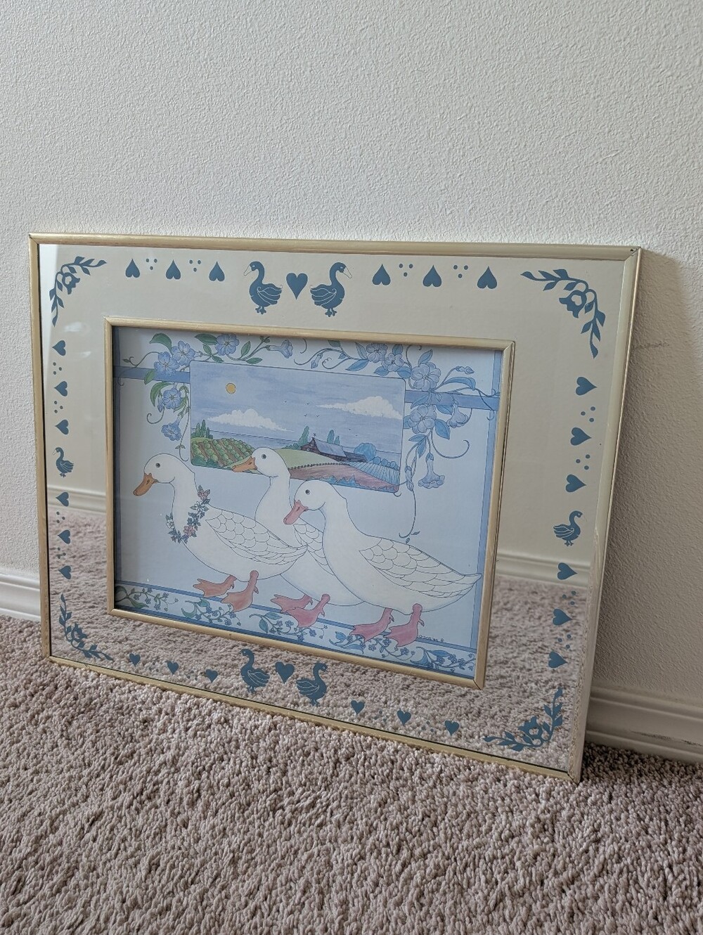 Framed Heart Goose Mirrored Family Wall Art Gervaise